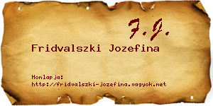 Fridvalszki Jozefina névjegykártya